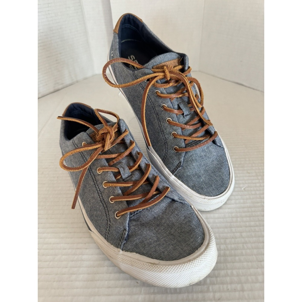 Sperry Top Sider Striper ll Men's Size 9 Blue Canvas Sneaker STS18298